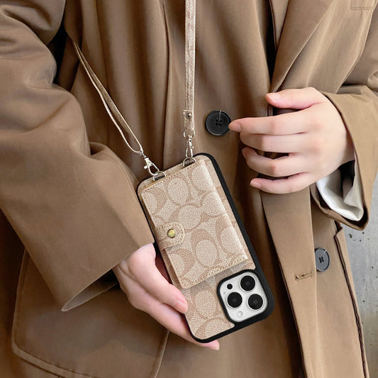 Classic iPhone Case With Wallet And Strap White
