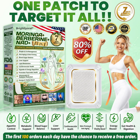 [2026 New & Upgraded: 80% OFF] ✅ Brightlyoral® Lymphatic Drainage Slimming Nano-Microneedle Patch: Ultra-Potent 5× Formula wi — image 1