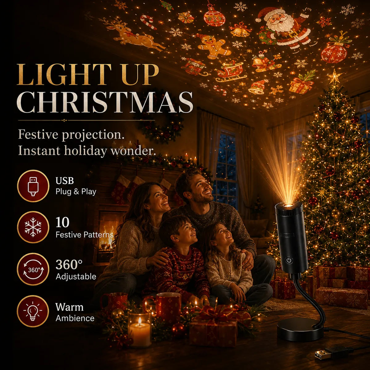 🎄👻 ✨ 60,000+ Sold — Plug & Play HD Holiday Projector for Christmas & Halloween Decor — image 2