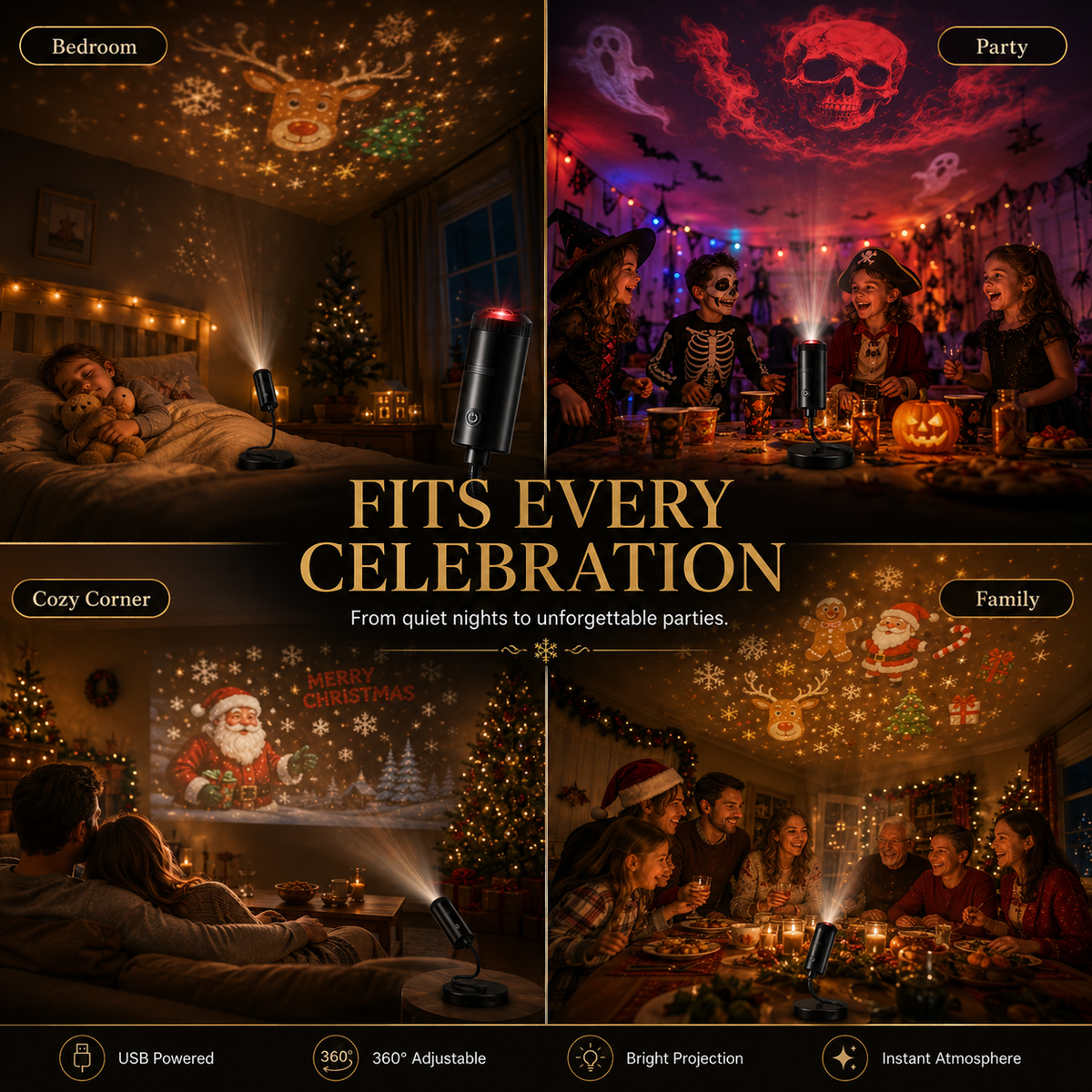 🎄👻 ✨ 60,000+ Sold — Plug & Play HD Holiday Projector for Christmas & Halloween Decor — image 4