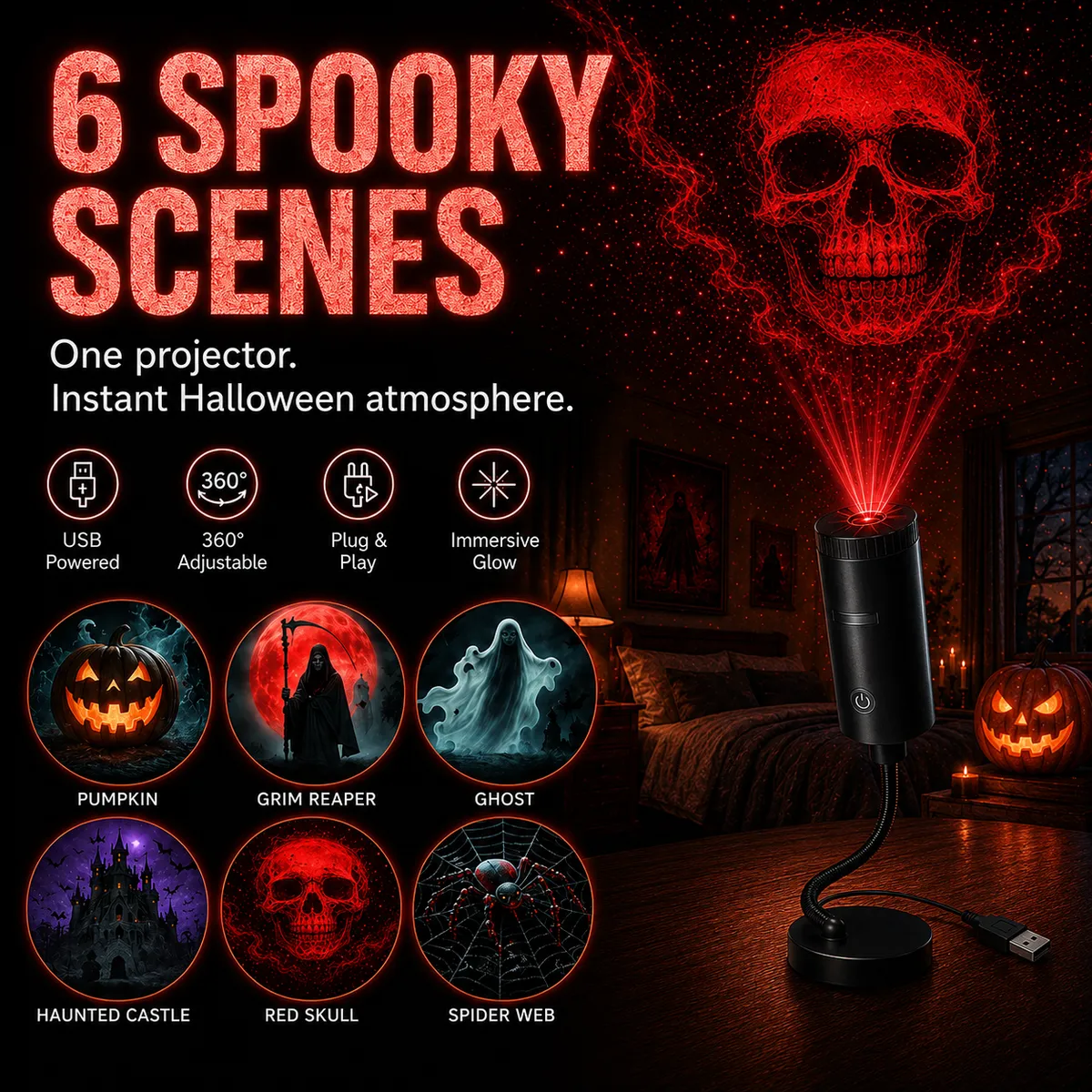 🎄👻 ✨ 60,000+ Sold — Plug & Play HD Holiday Projector for Christmas & Halloween Decor — image 6