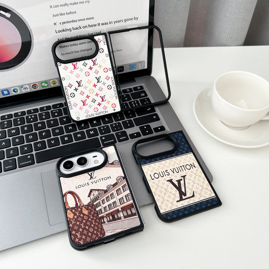 Colorblock Monogram Leather Protective iPhone Case
