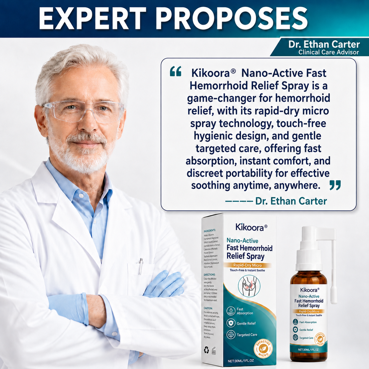 🌿👨 ⚕️Kikoora® Nano-Active Fast Hemorrhoid Relief Spray | Rapid-Dry Micro-Mist with Essential Oils, Touch-Free & Instant Sooth — image 7