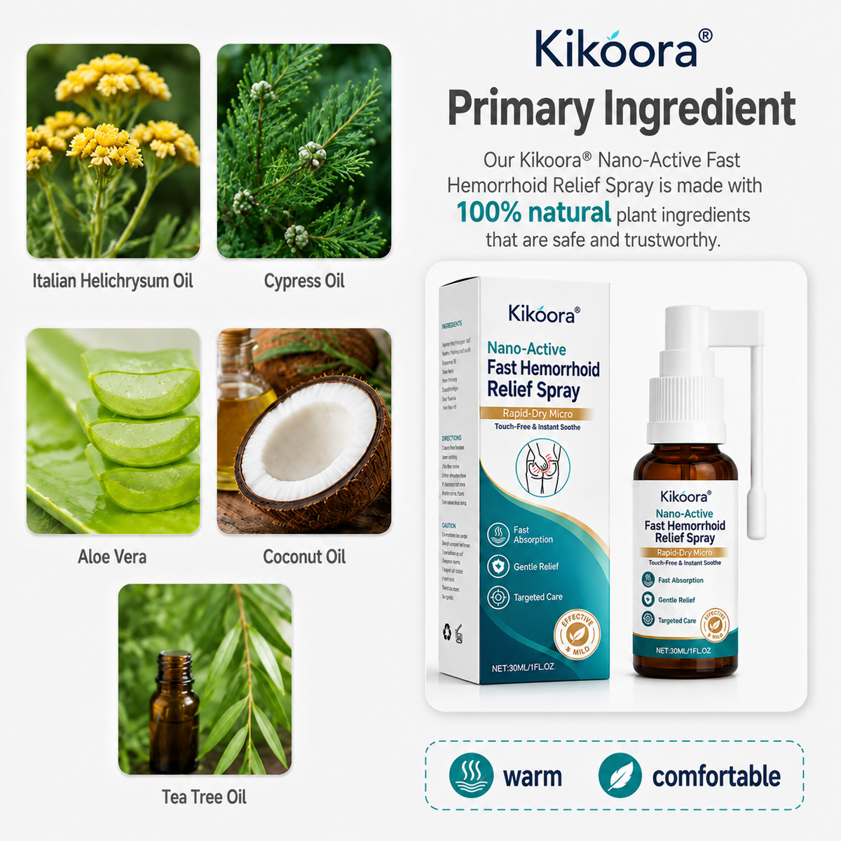 🌿👨 ⚕️Kikoora® Nano-Active Fast Hemorrhoid Relief Spray | Rapid-Dry Micro-Mist with Essential Oils, Touch-Free & Instant Sooth — image 6