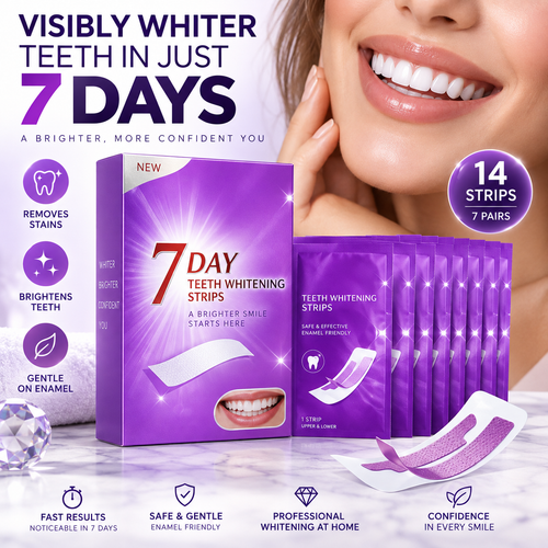 Purple Teeth Whitening Strips for Adults, Gentle Enamel-Friendly Whitening Strips for Coffee, Tea & Wine Stains, Easy At-Home — image 1