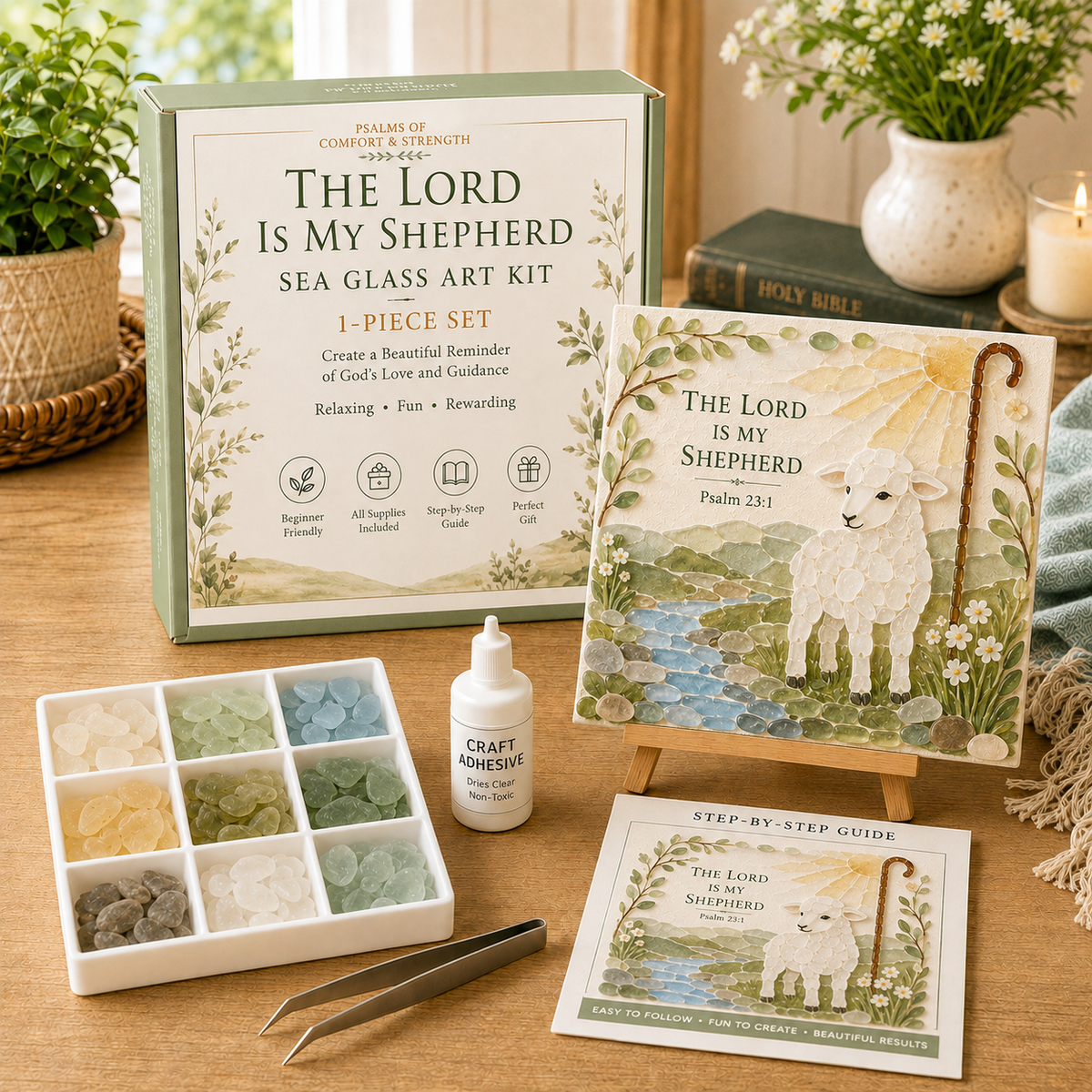 ✝️ Psalms of Comfort & Strength Sea Glass Art Kit — image 2