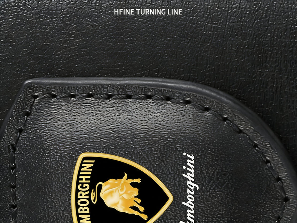 Lamborghini Crest Emblem Genuine Leather Keychain