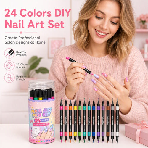 💅 LIMITED‐TIME 50% OFF! 💥 24 Colors Dual Ended Nail Art Pens Set – Creative, Salon‐Quality, Easy DIY ✨ — image 1