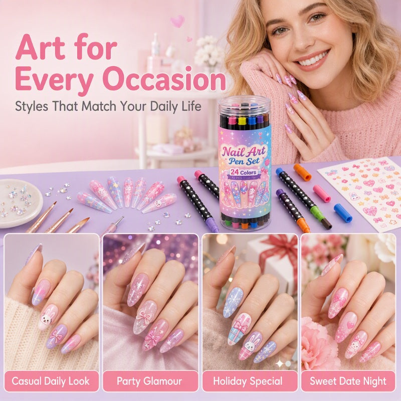 💅 LIMITED‐TIME 50% OFF! 💥 24 Colors Dual Ended Nail Art Pens Set – Creative, Salon‐Quality, Easy DIY ✨ — image 7